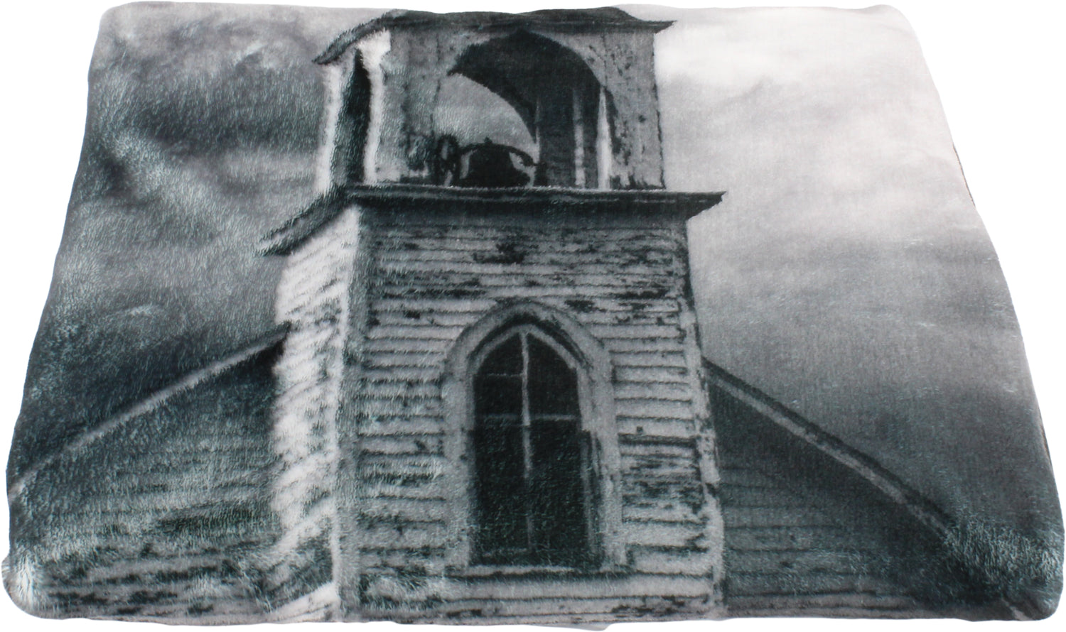 Abandoned Church Black and White Landscape Throw Blanket