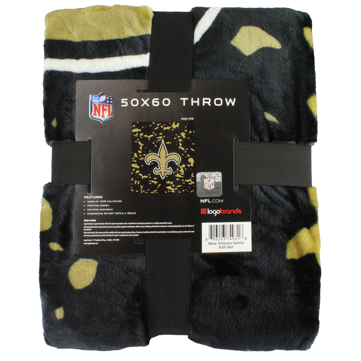 New Orleans Saints NFL Throw Blanket, 50" x 60"