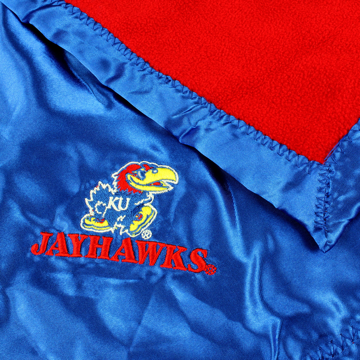 Kansas Jayhawks Silky and Super Soft Plush Baby Blanket, 28" x 28"