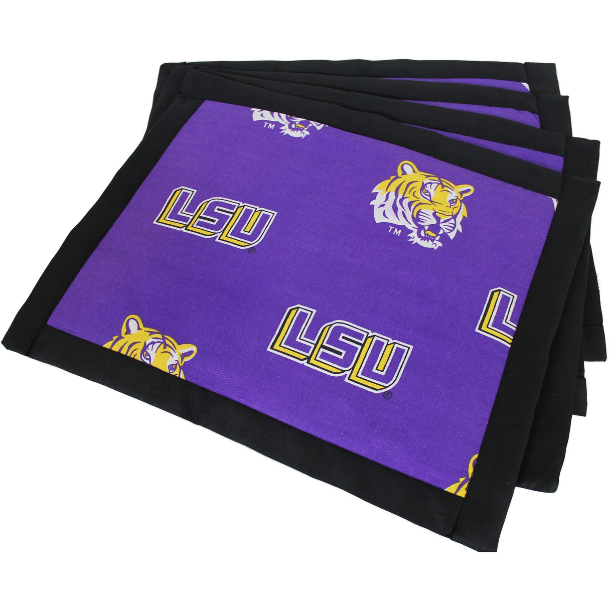 LSU Tigers Placemat Set, Set of 4 Cotton and Reusable Placemats