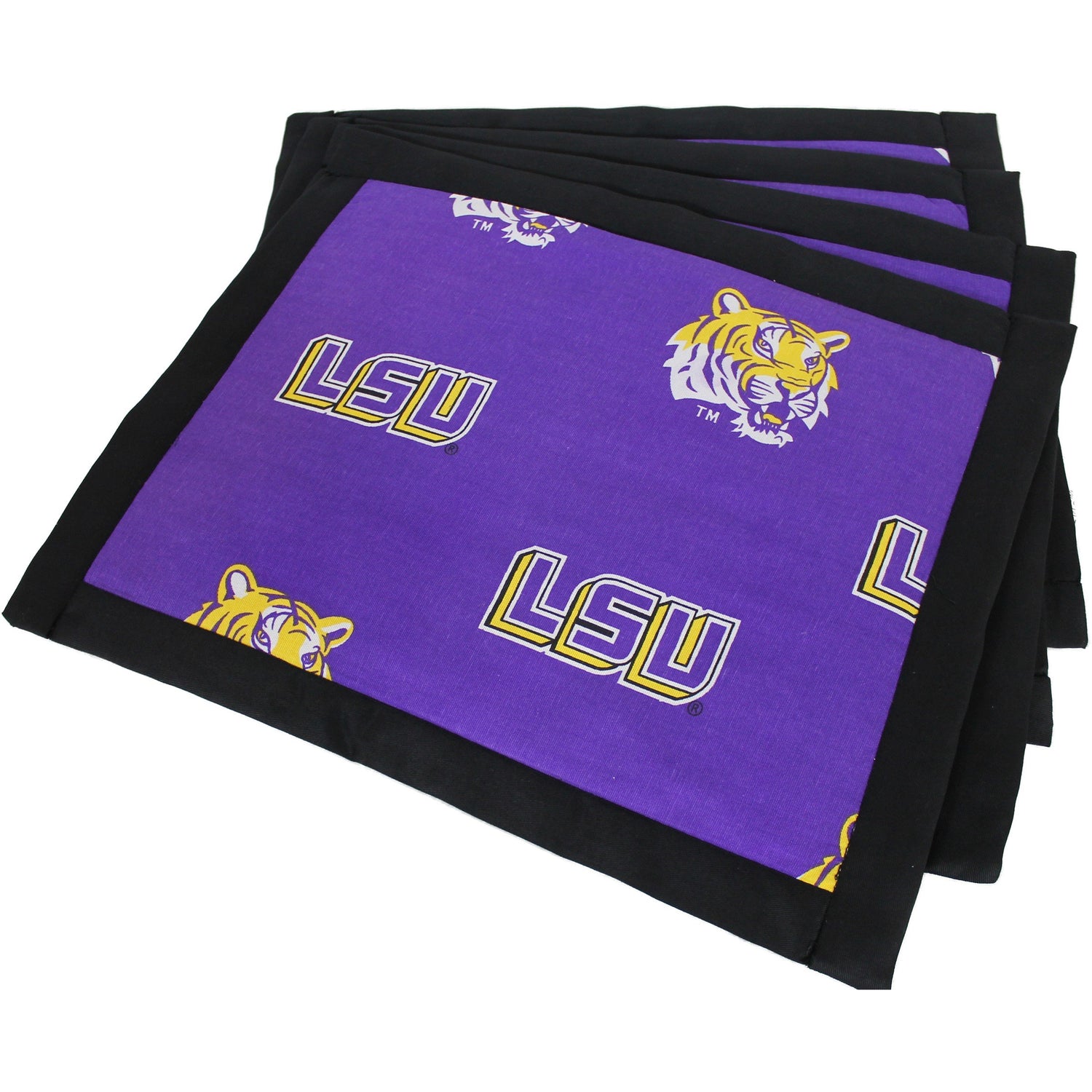 LSU Tigers Placemat Set, Set of 4 Cotton and Reusable Placemats