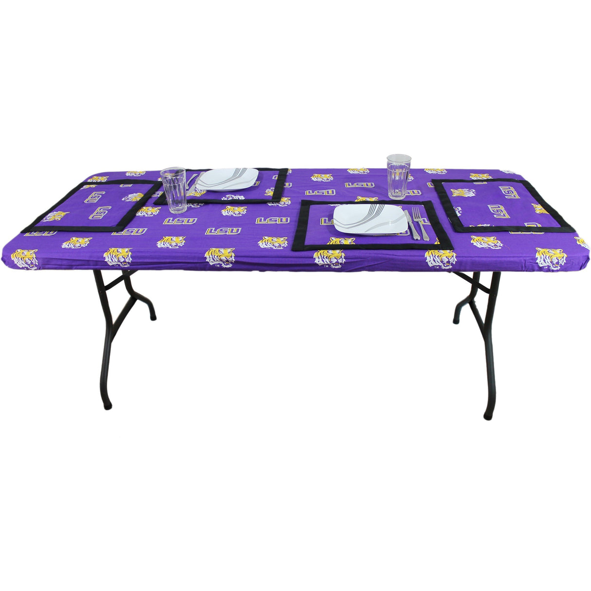 LSU Tigers Placemat Set, Set of 4 Cotton and Reusable Placemats
