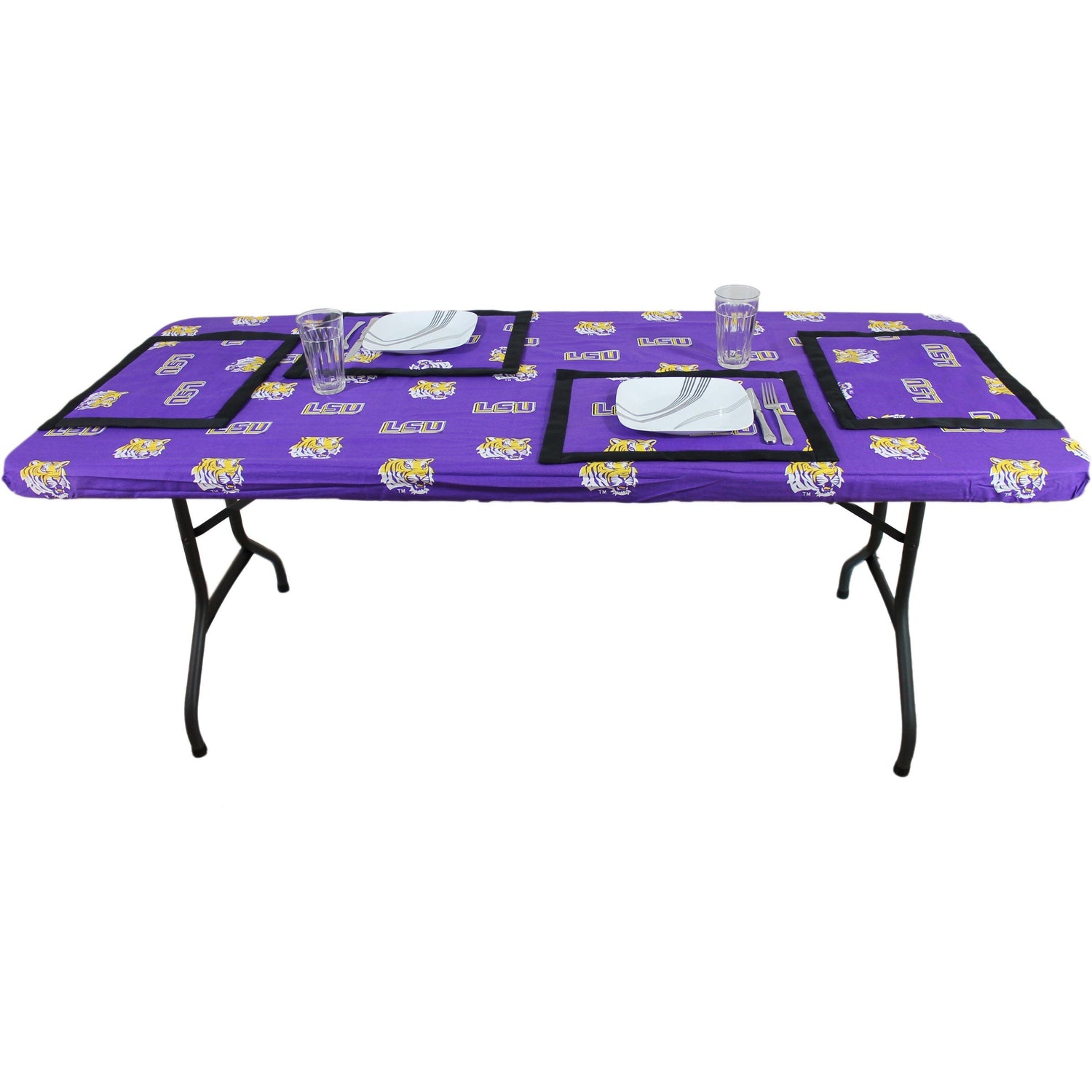 LSU Tigers Placemat Set, Set of 4 Cotton and Reusable Placemats