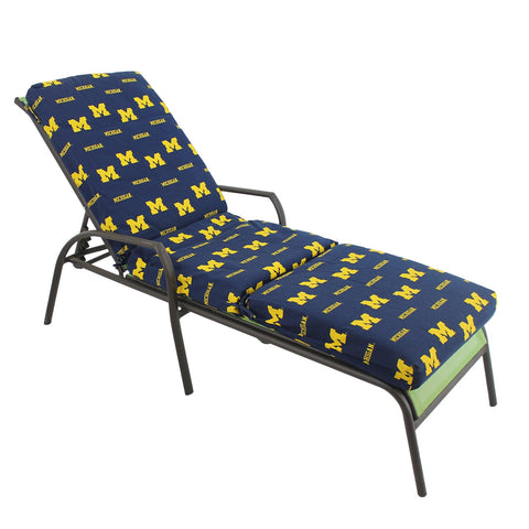 Michigan Wolverines Three Piece Chaise Lounge Cushion