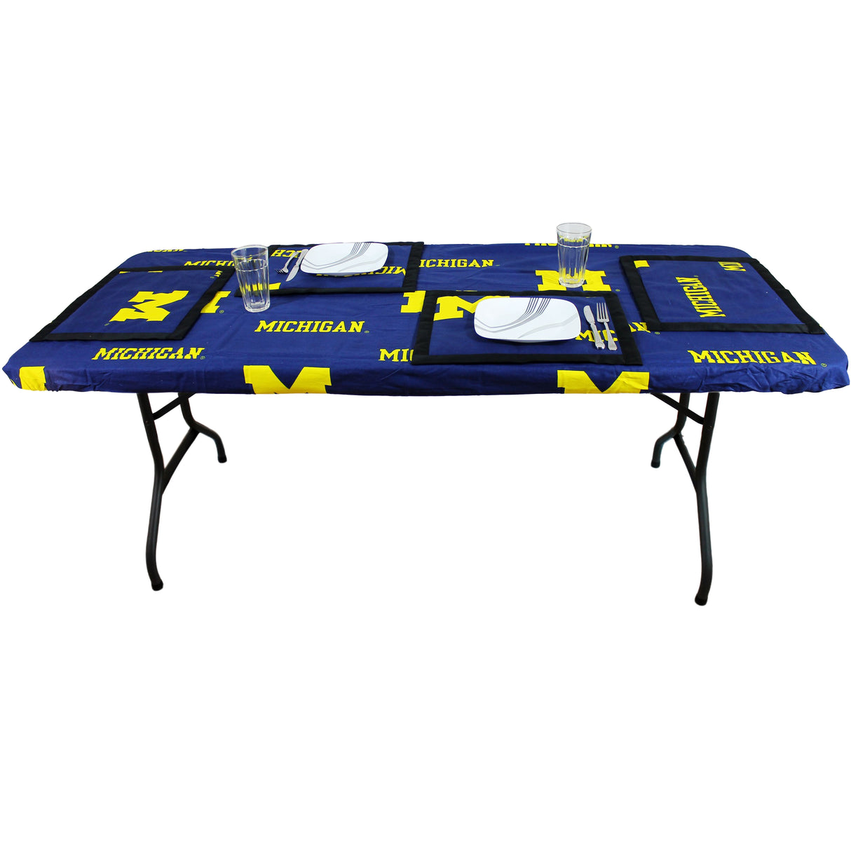 Michigan Wolverines Placemat Set, Set of 4 Cotton and Reusable Placemats