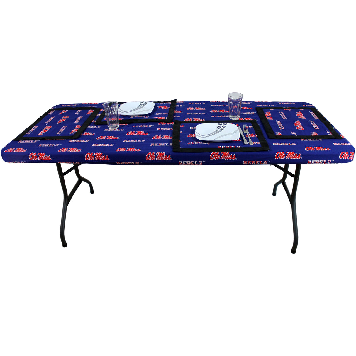 Ole Miss Rebels Placemat Set, Set of 4 Cotton and Reusable Placemats