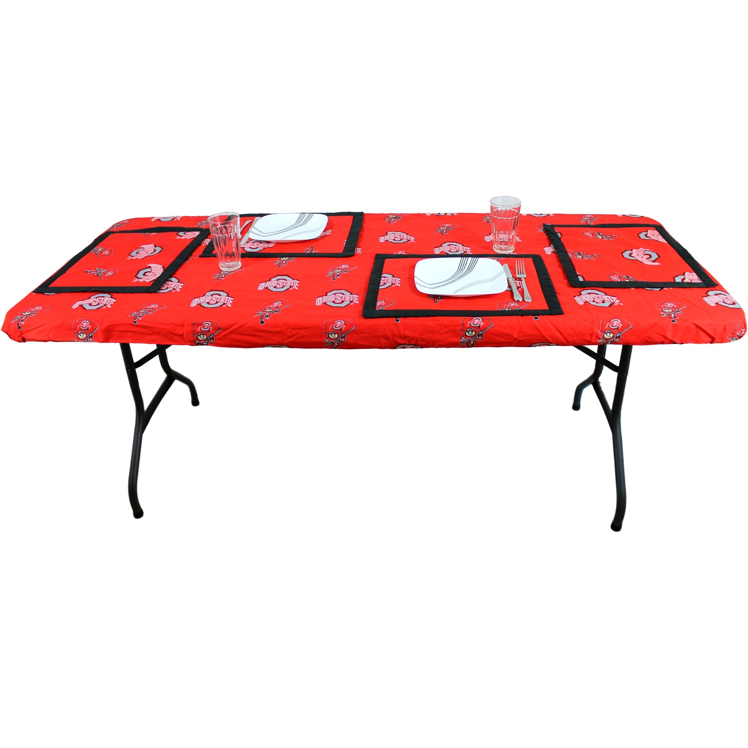 Ohio State Buckeyes Fitted Table Cover / Tablecloth:  3 Sizes Available