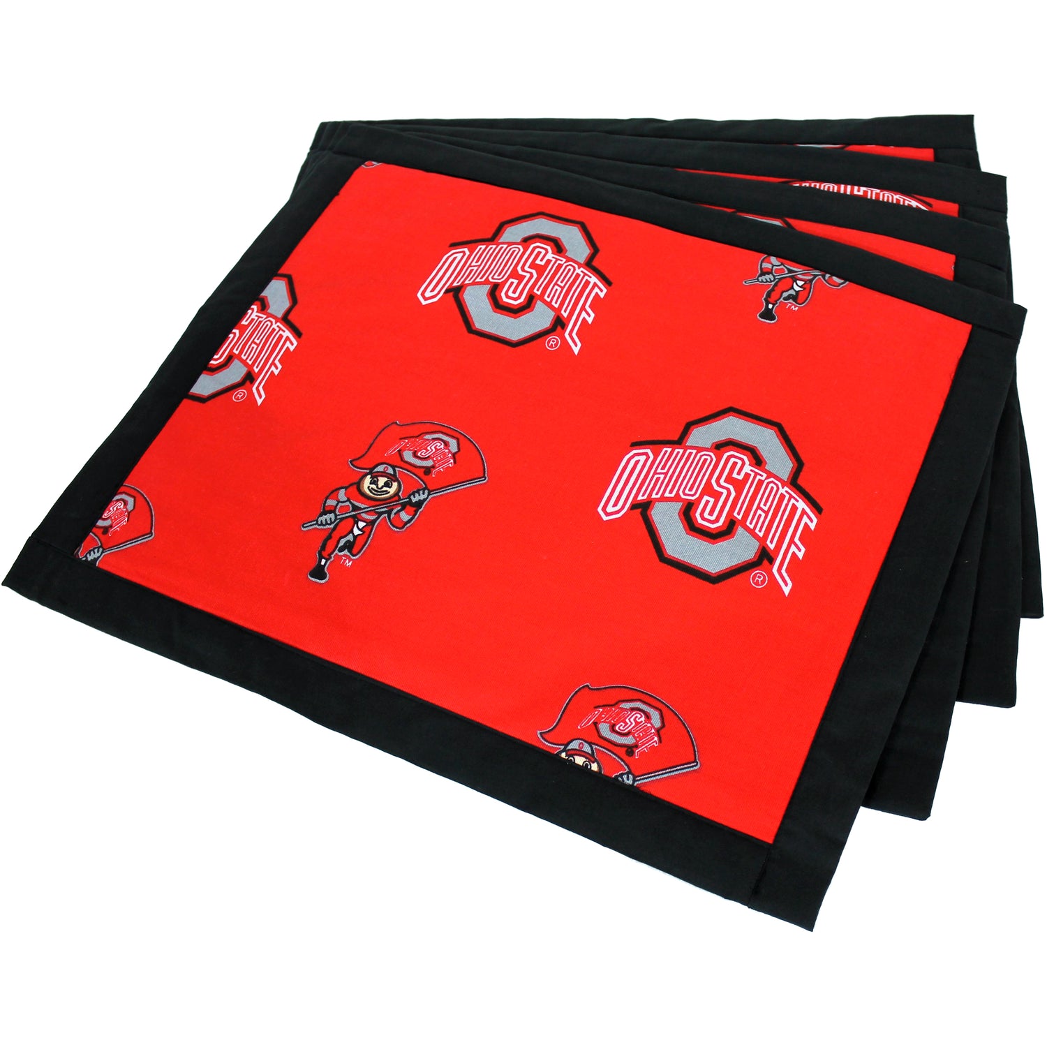 Ohio State Buckeyes Placemat Set, Set of 4 Cotton and Reusable Placemats