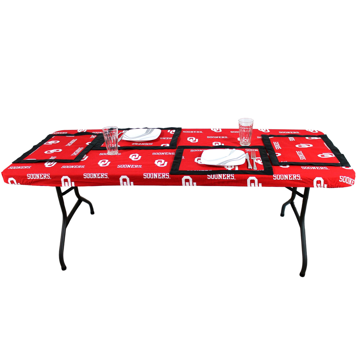 Oklahoma Sooners Placemat Set, Set of 4 Cotton and Reusable Placemats