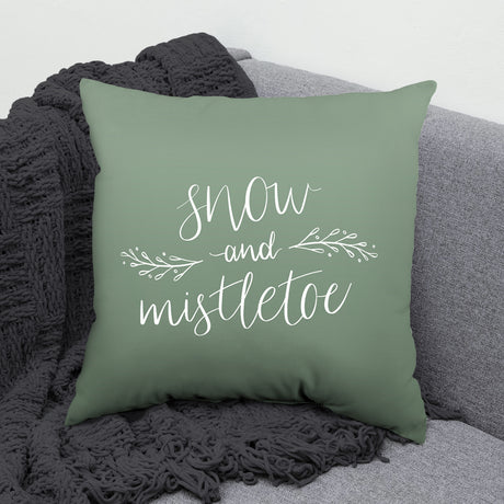 Snow & Mistletoe Decorative Pillow, 2 Sizes, Made in the USA