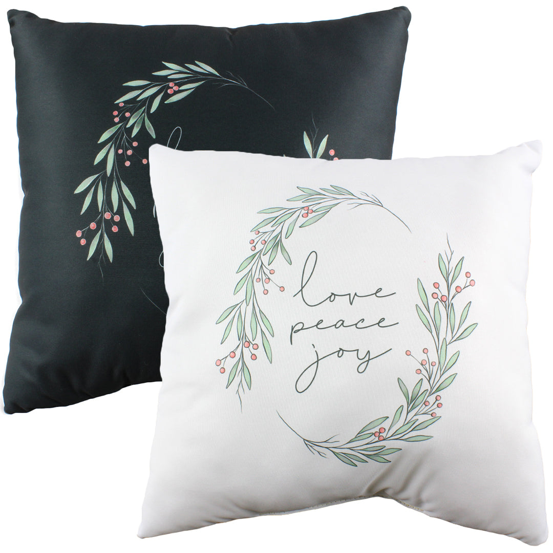 Love Peace Joy Reversible Pillow