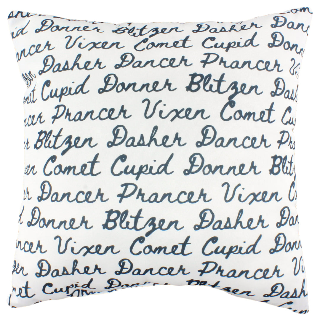 Reindeer Names Reversible Pillow