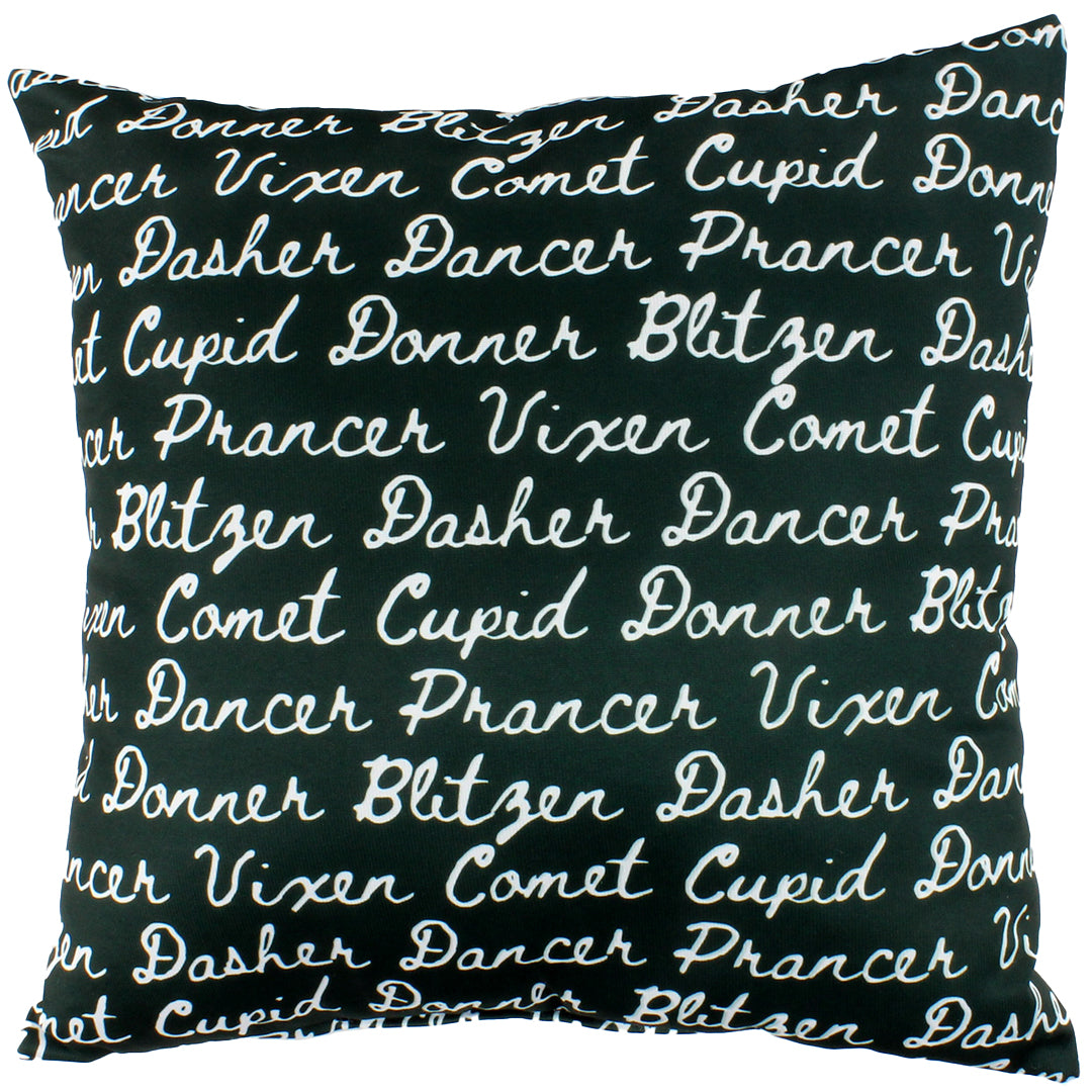 Reindeer Names Reversible Pillow