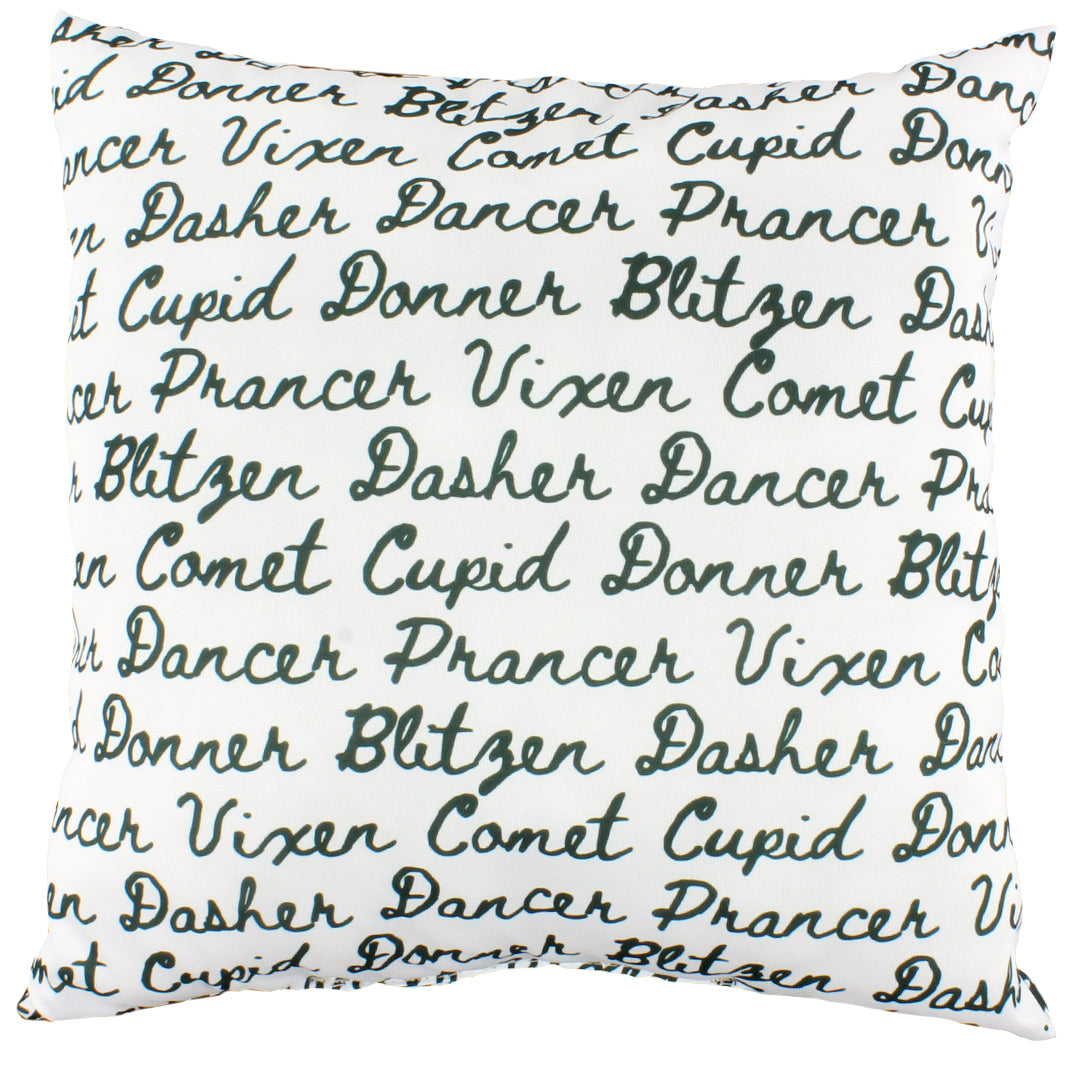 Reindeer Names Reversible Pillow