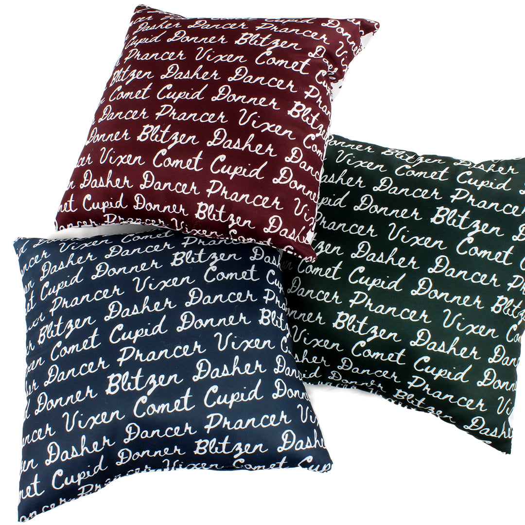 Reindeer Names Reversible Pillow