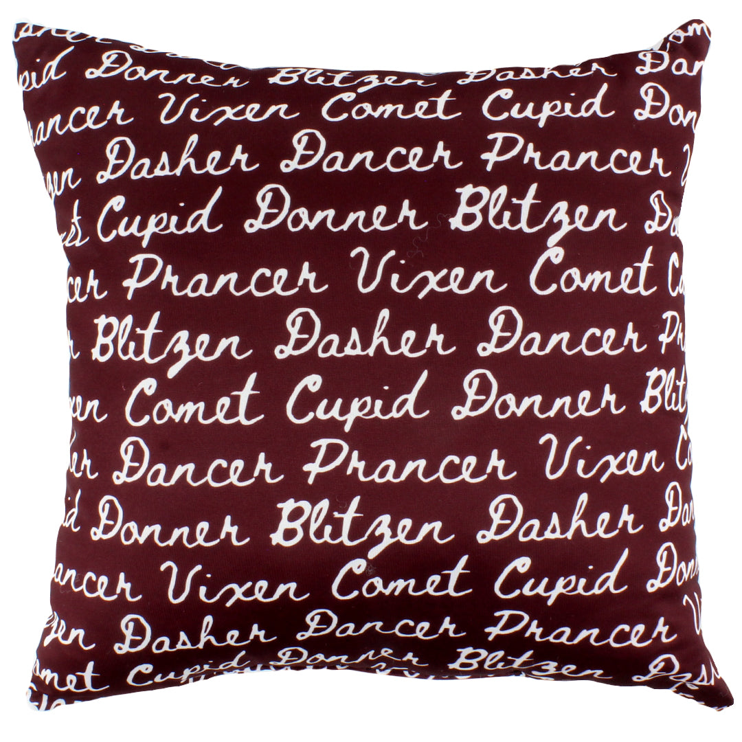 Reindeer Names Reversible Pillow