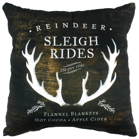 Reindeer Sleigh Rides Reversible Pillow