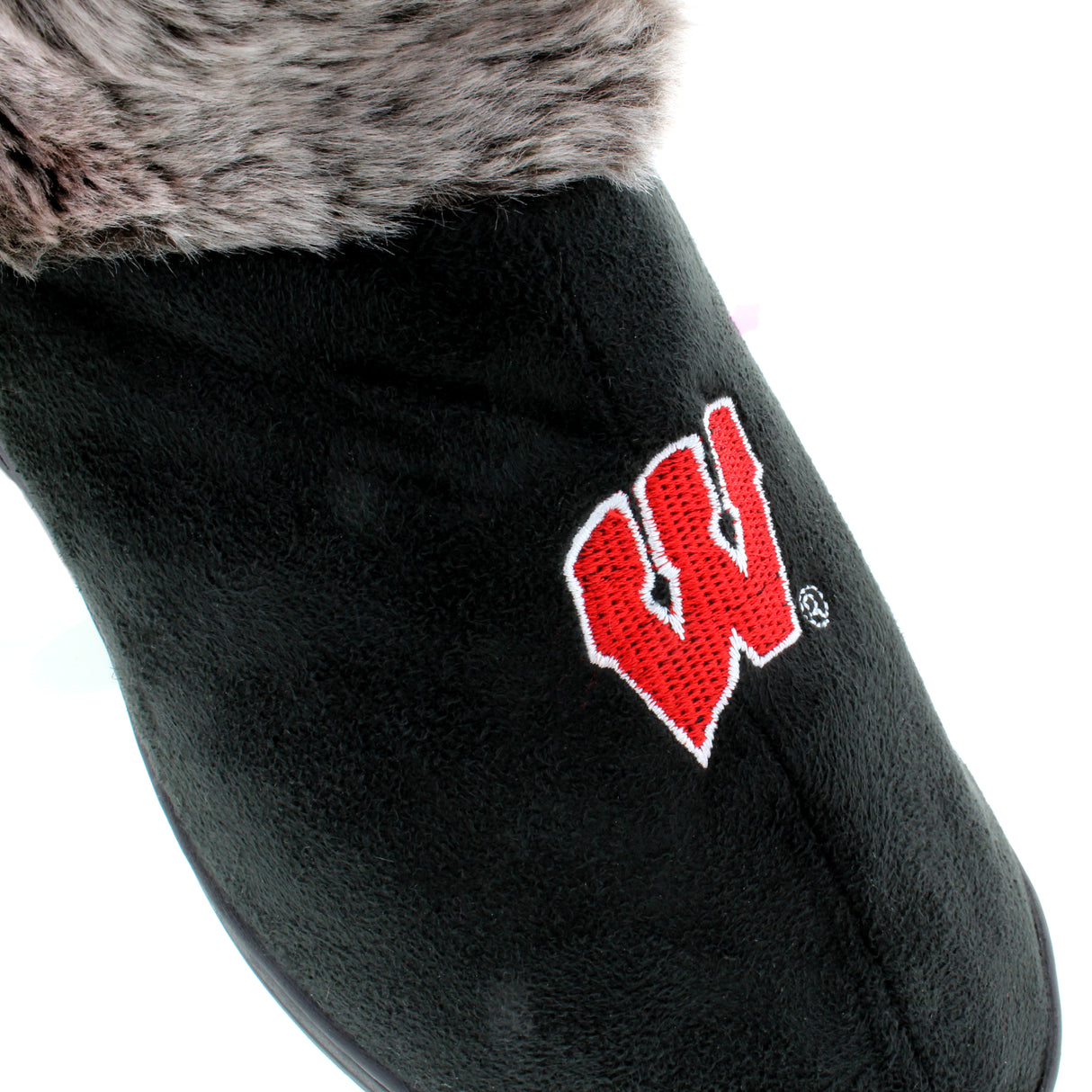 Wisconsin Badgers Faux Sheepskin Furry Top Slipper