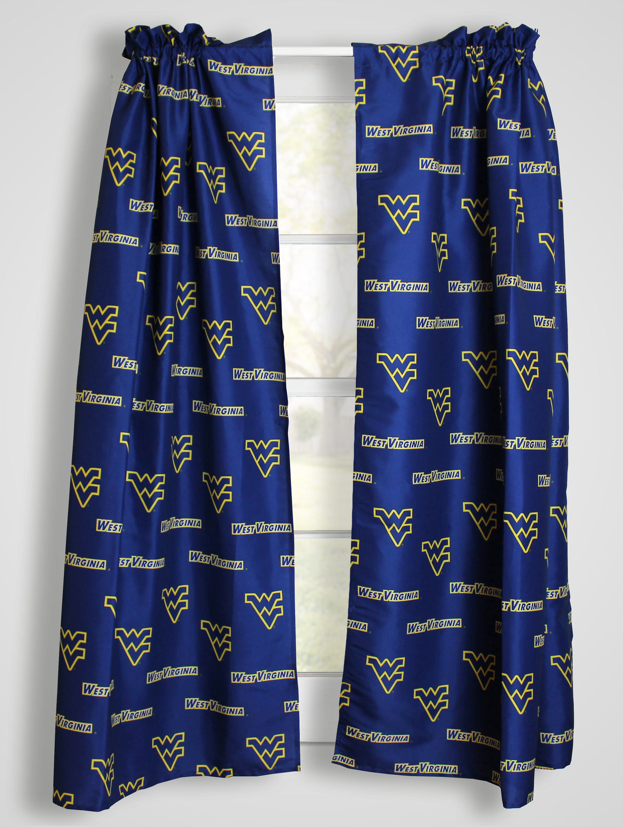 West Virginia Mountaineers Curtain Panels - 63" or 84"