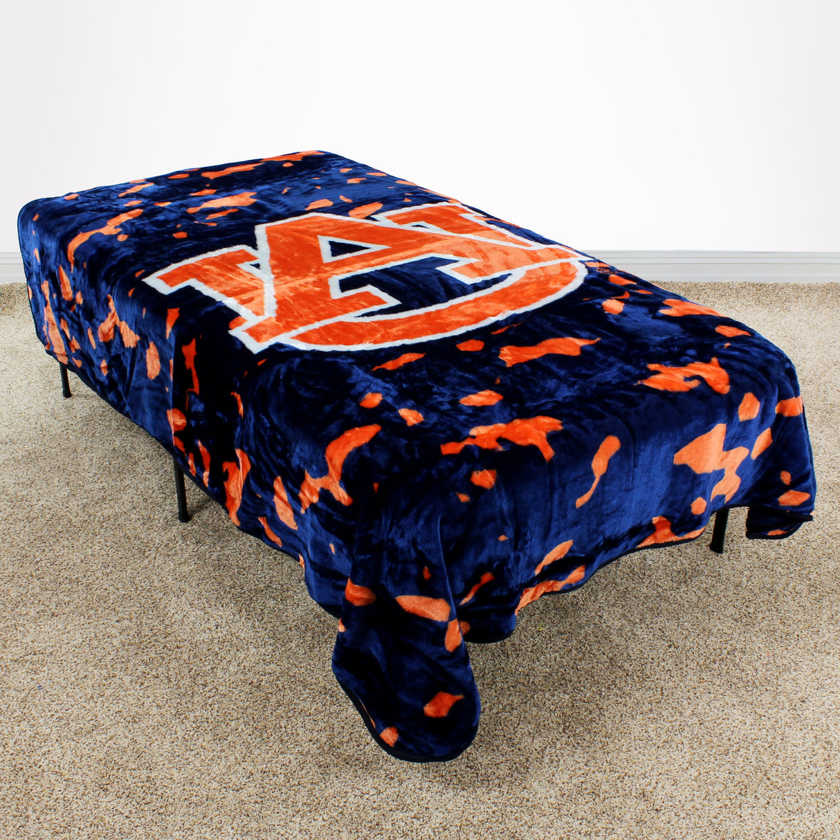 Auburn Tigers Plush Throw Blanket, Bedspread, 86" x 63"