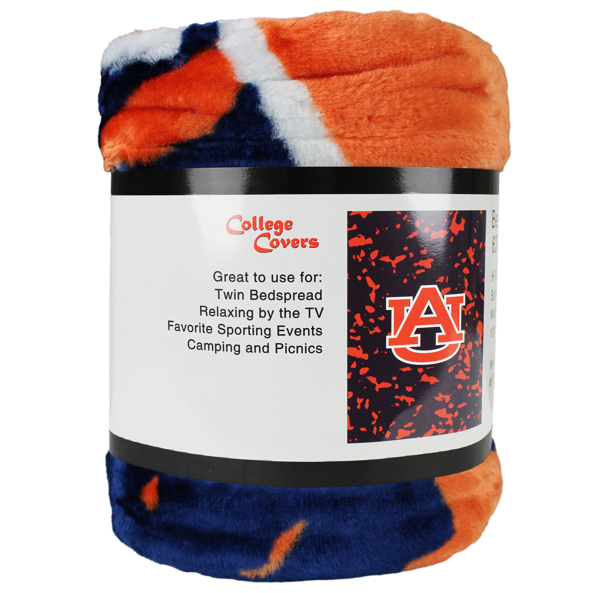 Auburn Tigers Plush Throw Blanket, Bedspread, 86" x 63"