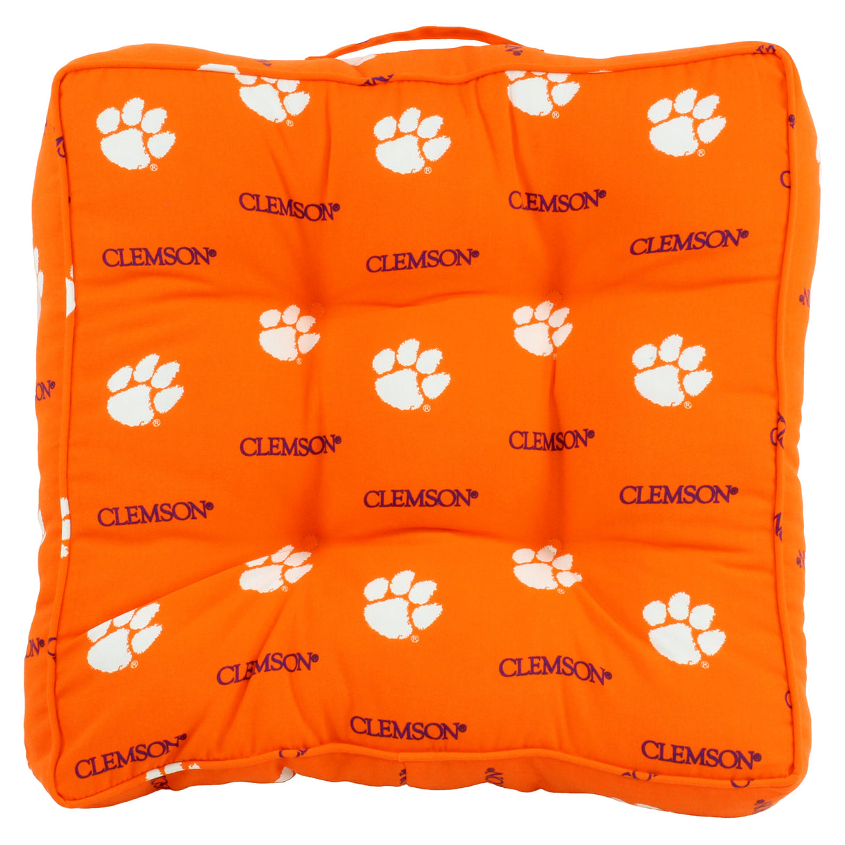 Clemson Tigers Floor Pillow or Pet Bed, 24" x 24" Square