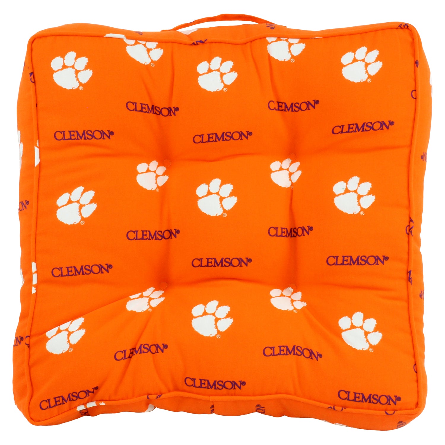 Clemson Tigers Floor Pillow or Pet Bed, 24" x 24" Square