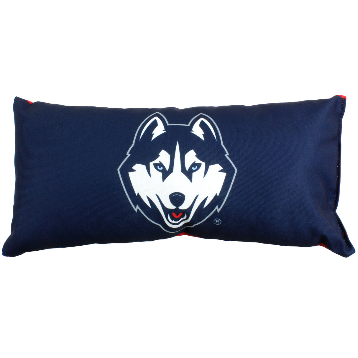 Connecticut Huskies 2 Sided Bolster Travel Pillow, 16" x 6", Made in the USA