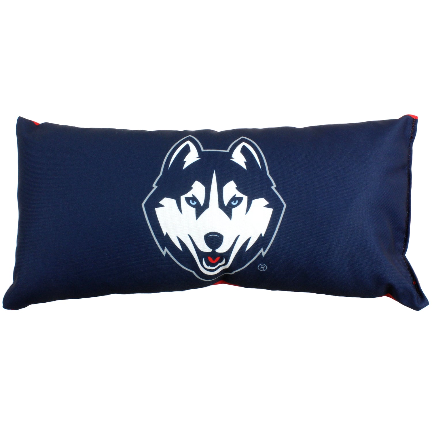 Connecticut Huskies 2 Sided Bolster Travel Pillow, 16" x 6", Made in the USA