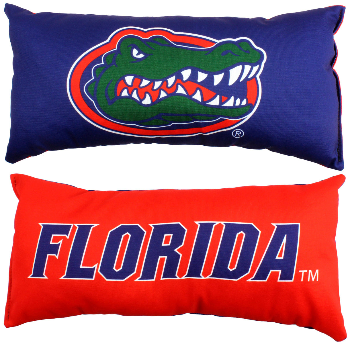 Florida Gators 2 Sided Bolster Travel Pillow, 16" x 6", Made in the USA