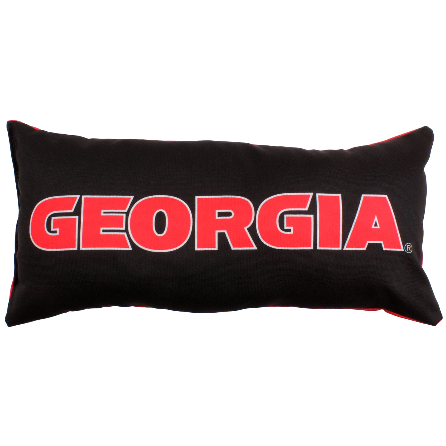Georgia Bulldogs 2 Sided Bolster Travel Pillow, 16" x 6", Made in the USA