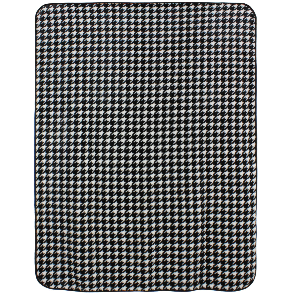 Houndstooth Plush Throw Blanket, Bedspread, 86" x 63"