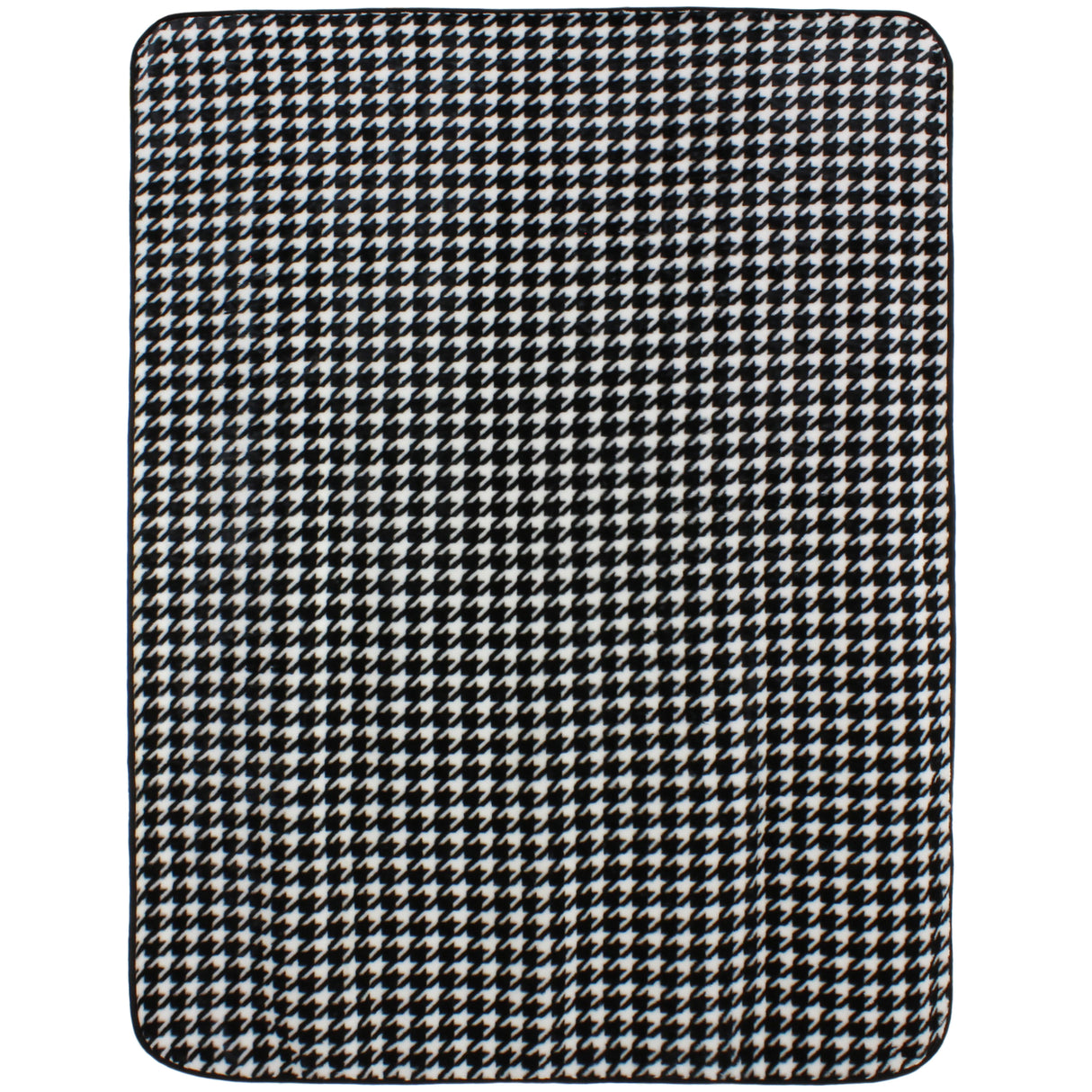 Houndstooth Print Huge Soft Plush Throw Blanket, 86" x 63"