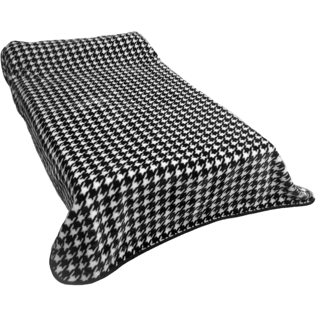 Houndstooth Plush Throw Blanket, Bedspread, 86" x 63"