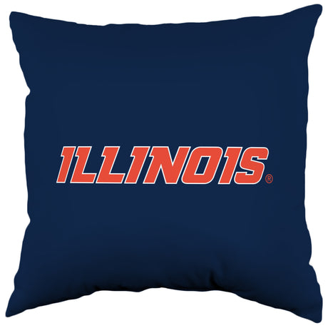 Illinois Fighting Illini 2 Sided Decorative Pillow, 16" x 16", Made in the USA