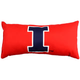 Illinois Fighting Illini 2 Sided Bolster Travel Pillow, 16" x 8", Made in the USA