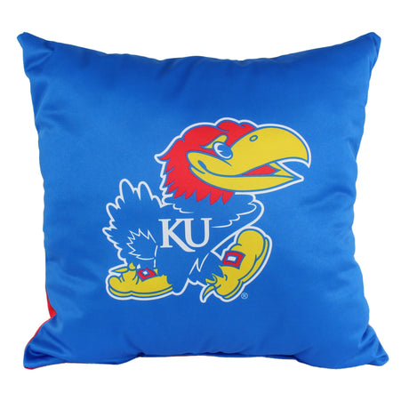 Kansas Jayhawks 2 Sided Decorative Pillow, 16" x 16", Made in the USA