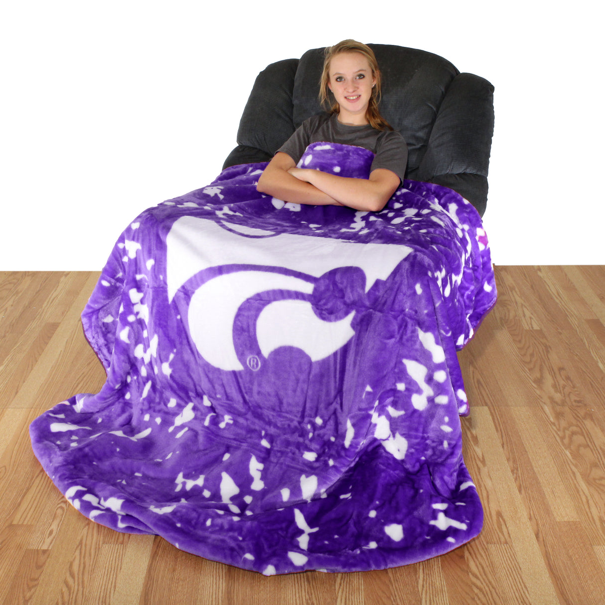 Kansas State Wildcats Huge Soft Plush Throw Blanket, 86" x 63"