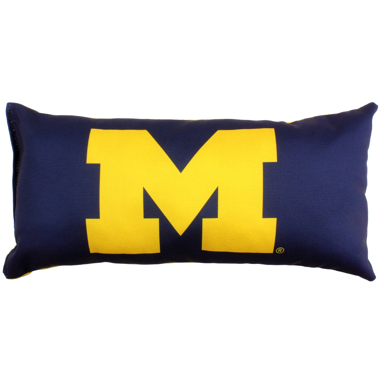 Michigan Wolverines 2 Sided Bolster Travel Pillow, 16" x 6", Made in the USA