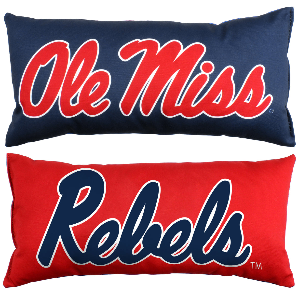Ole Miss Rebels 2 Sided Bolster Travel Pillow, 16" x 6", Made in the USA
