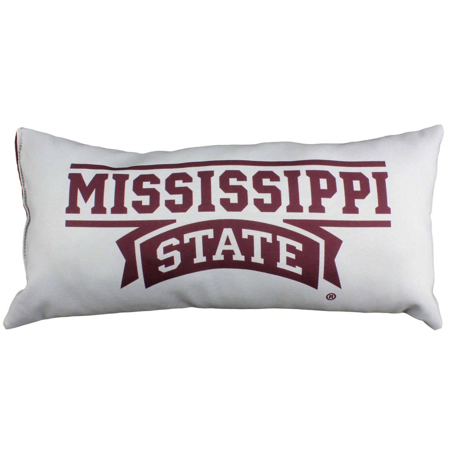 Mississippi State Bulldogs 2 Sided Bolster Travel Pillow, 16" x 6", Made in the USA