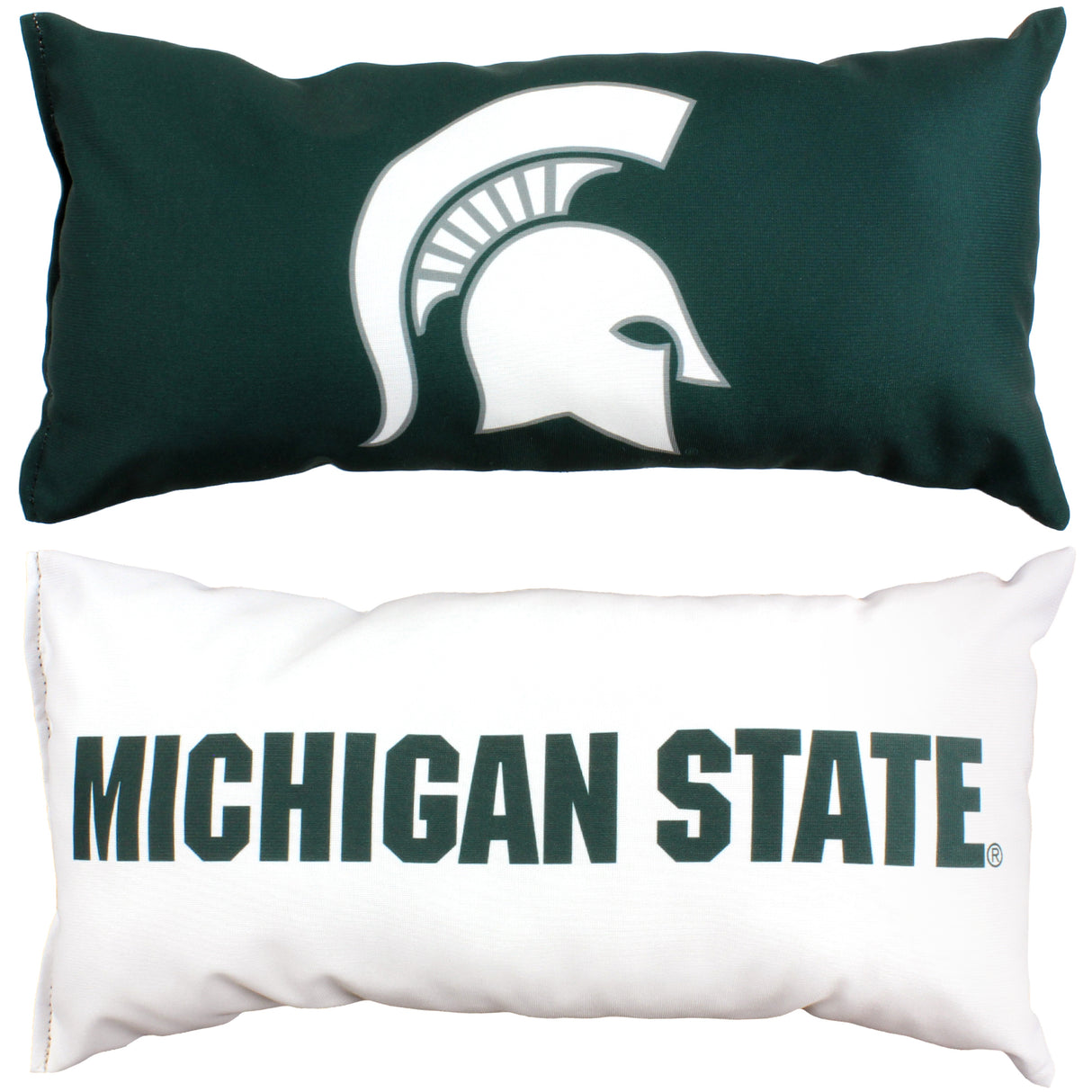 Michigan State Spartans 2 Sided Bolster Travel Pillow, 16" x 6", Made in the USA