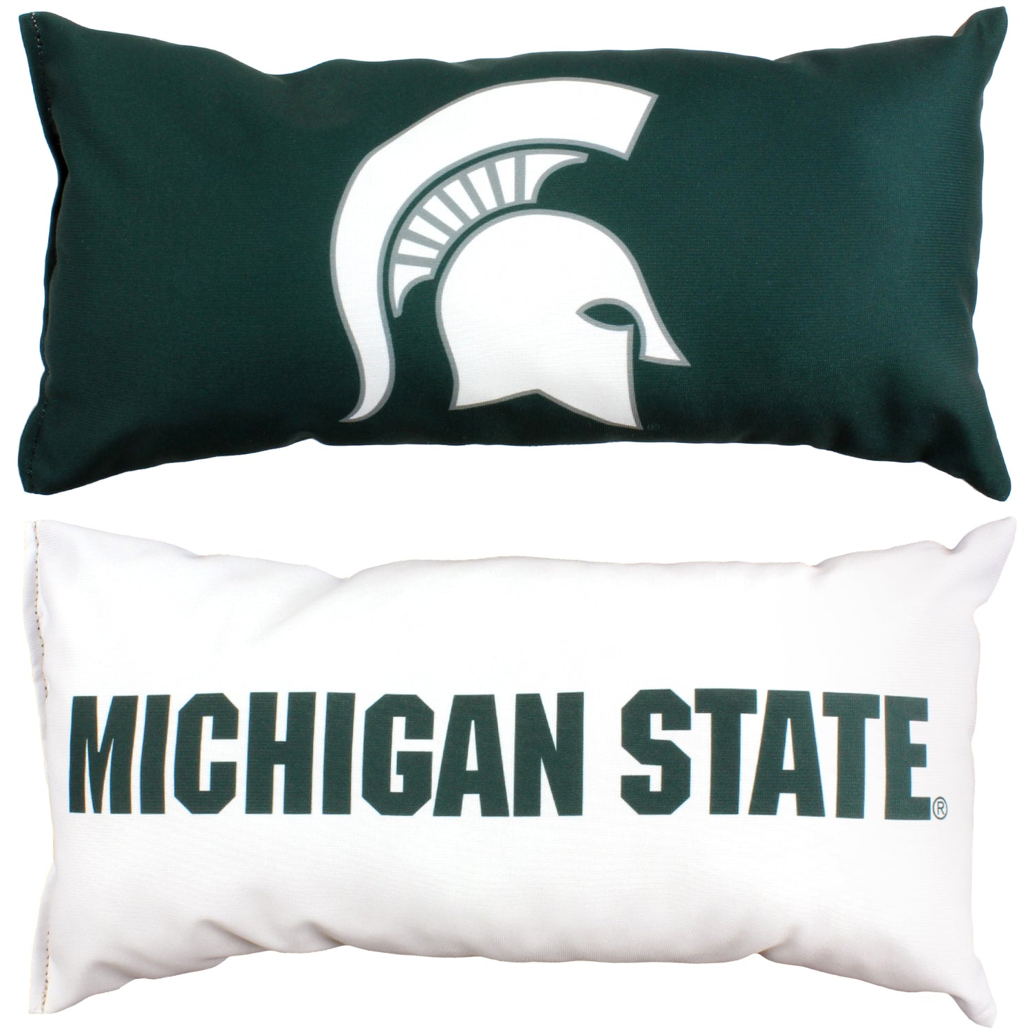 Michigan State Spartans 2 Sided Bolster Travel Pillow, 16" x 6", Made in the USA