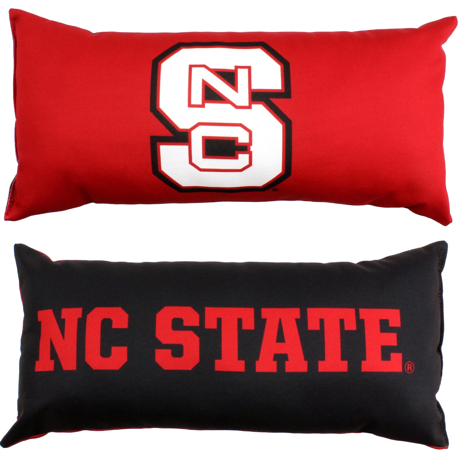 North Carolina State Wolfpack 2 Sided Bolster Travel Pillow, 16" x 6", Made in the USA