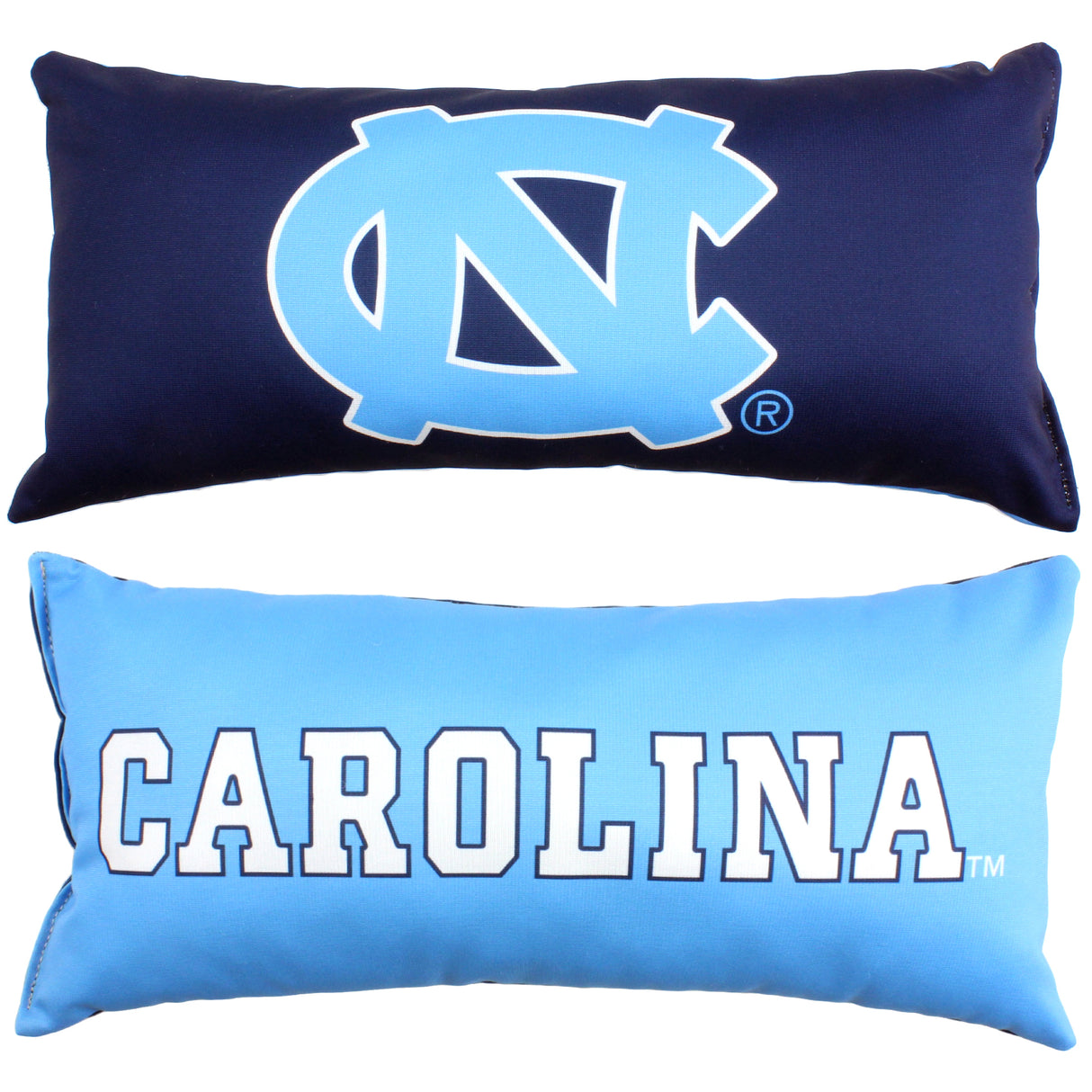 North Carolina Tar Heels 2 Sided Bolster Travel Pillow, 16" x 6", Made in the USA