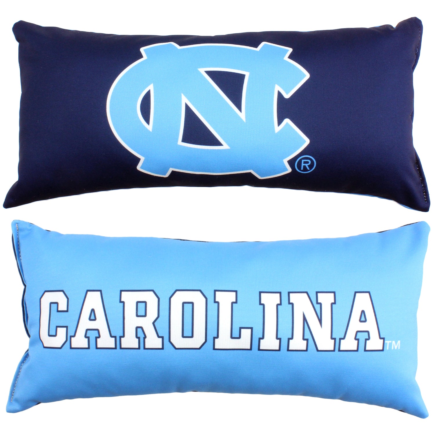 North Carolina Tar Heels 2 Sided Bolster Travel Pillow, 16" x 6", Made in the USA