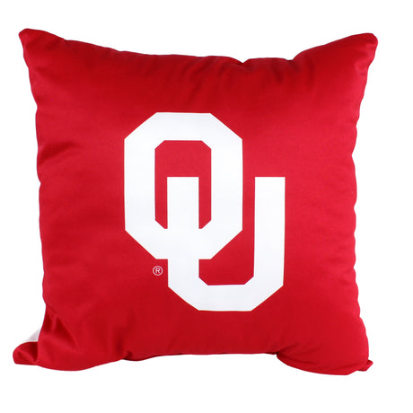 Oklahoma Sooners 2 Sided Decorative Pillow, 16" x 16", Made in the USA