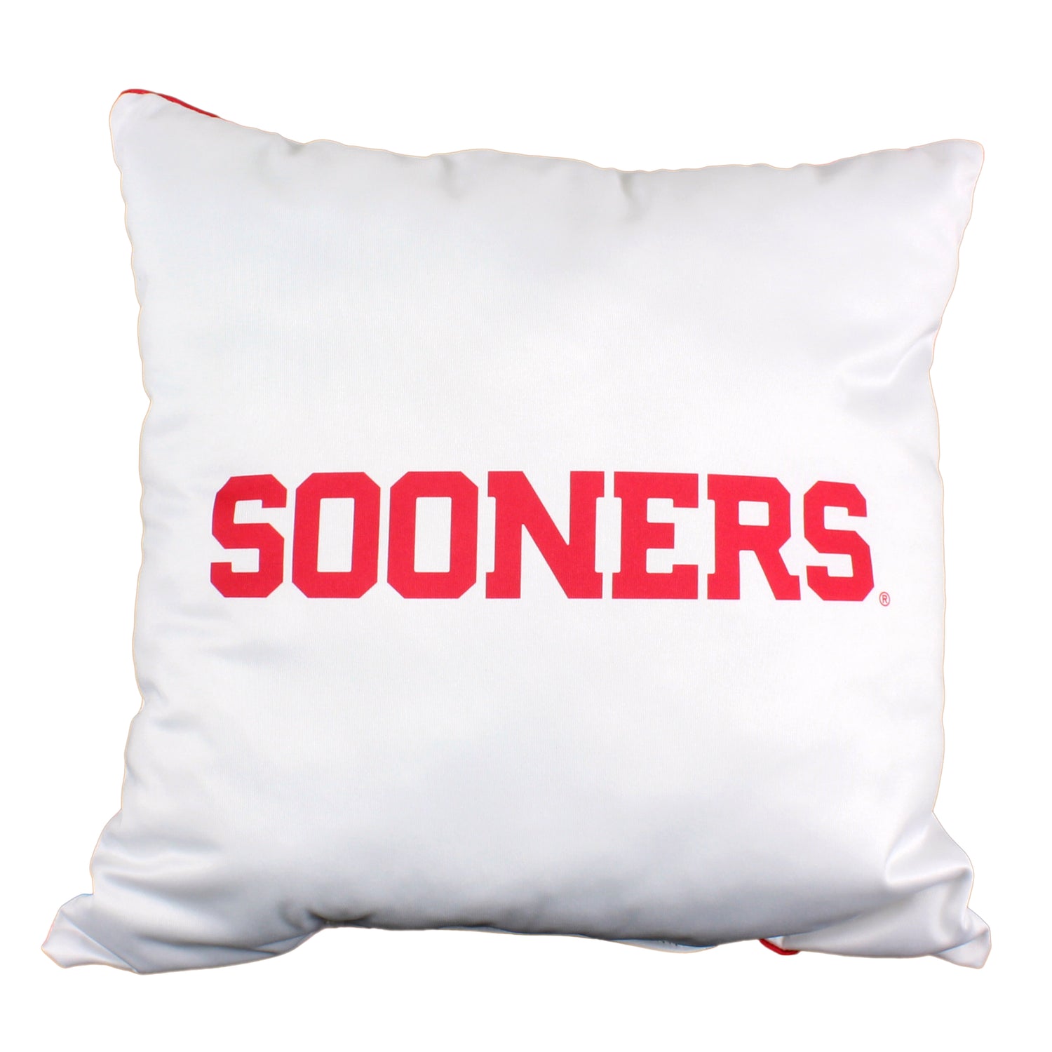 Oklahoma Sooners 2 Sided Decorative Pillow, 16" x 16", Made in the USA