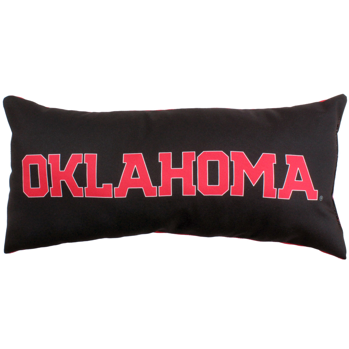 Oklahoma Sooners 2 Sided Bolster Travel Pillow, 16" x 6", Made in the USA