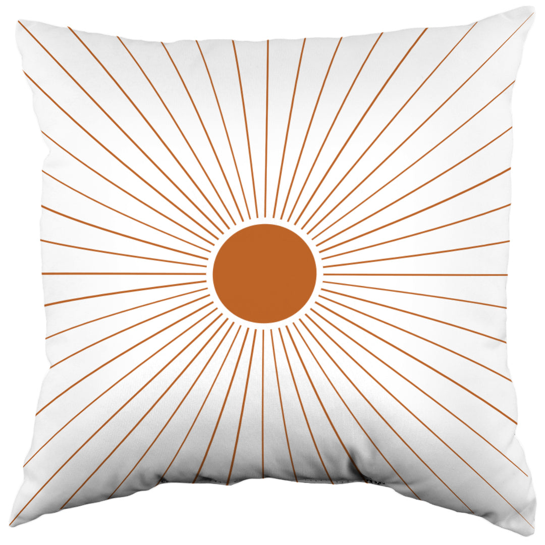Geometric Mid Century Modern Center Rays Decorative Pillow, 2 Sizes, Made in the USA